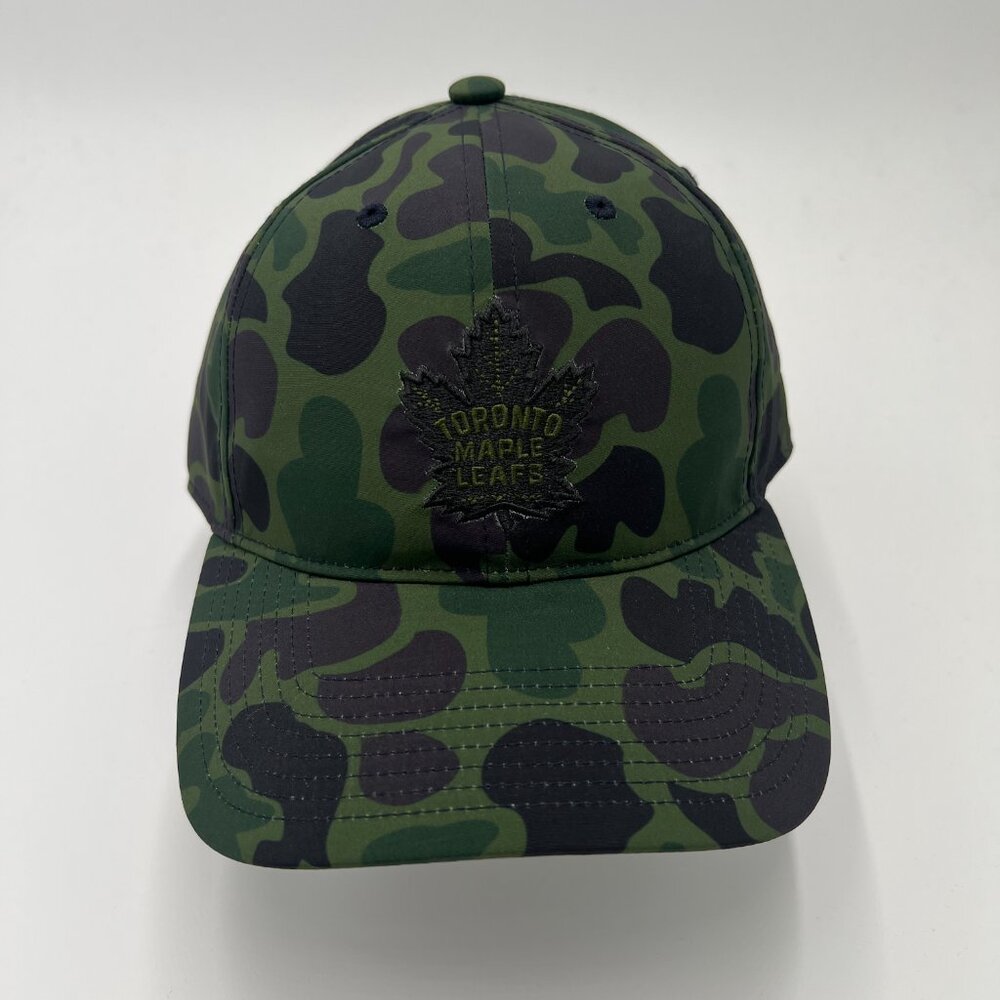 Adidas Unisex Prime Green Camouflage Toronto Maple Leafs Adjustable Hat Cap NWT